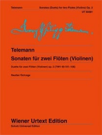 Telemann: 6 Sonatas for 2 Flutes (or Violins) Opus 2 TWV 40:101-106 published by Wiener Urtext